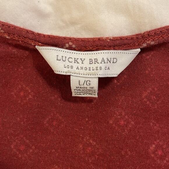 LUCKY BRAND Women’s Red Peasant Top Poet Blouse | Size L/G - Picture 4 of 6